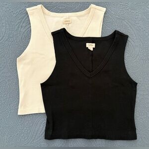 UpWest Black and Cream Tank Tops
